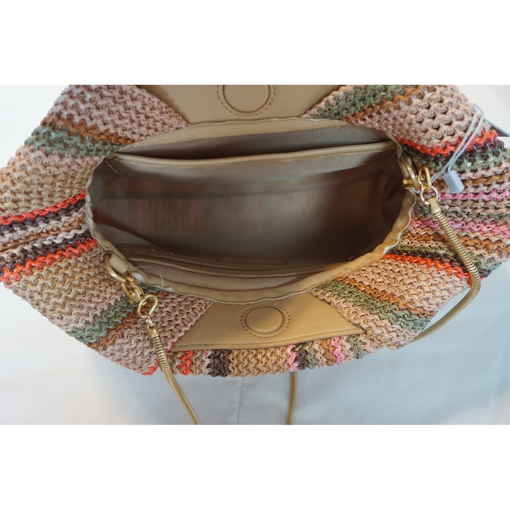 Antonio Melani Fay Straw Clutch Bag Striped Vachetta Multi Color S25AM32189 NEW - Picture 6 of 11